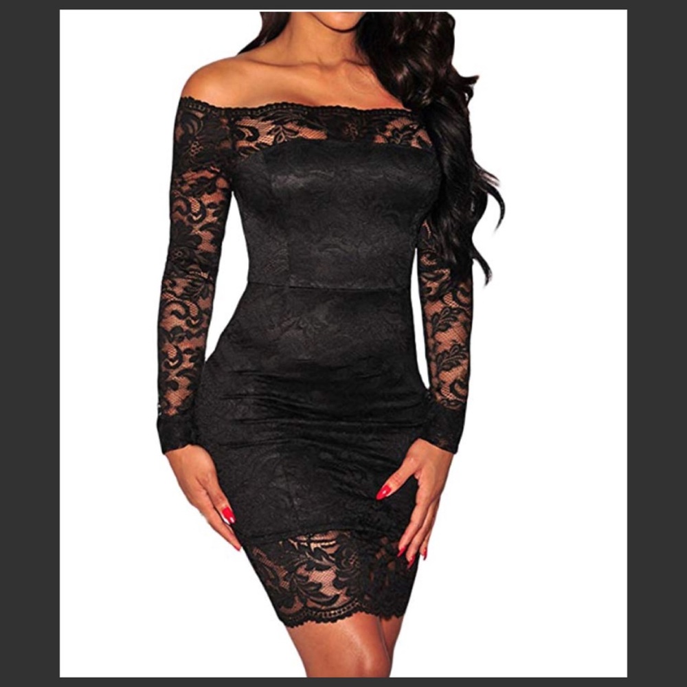 COPY - NEW Gorgeous Black Lace Midi Dress